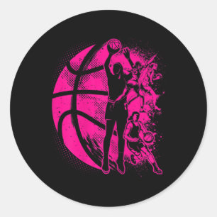 Sticker Rond Équipe féminine de basket-ball féminin