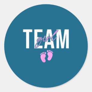 Sticker Rond Équipe fille 2026 révélation du sexe de bébé annon