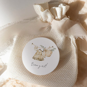 Sticker Rond Équipe Fille Révélation du Sexe Bébé Bohème Fête d