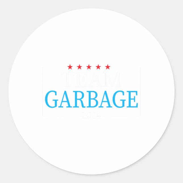 Sticker Rond Équipe Garbage 2024 Trump élections américaines (Devant)