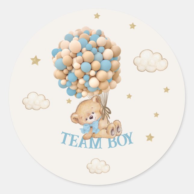 Sticker Rond Équipe garçon Ballons Ours Jeu  (Devant)