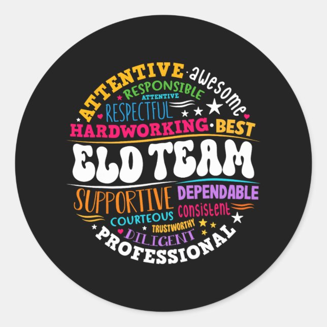 Sticker Rond Équipe Groovy Eld Crew Développement de la langue  (Devant)