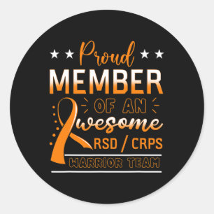 Sticker Rond Équipe guerrière RSDCRPS Orange Complex Douleur ré