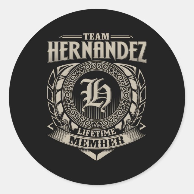Sticker Rond Équipe Hernandez Membre à vie Hernandez Famille (Devant)
