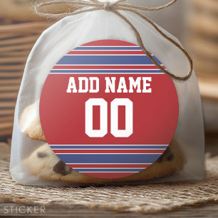 Sticker Rond Équipe Jersey avec nom et numéro personnalisés