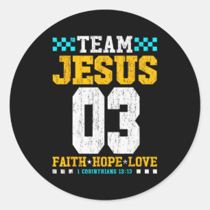 Sticker Rond Équipe Jésus 03 Foi Espoir Amour Bible chrétienne