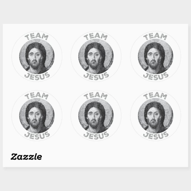 Sticker Rond Équipe Jésus : Christ Pantocrator (Feuille)