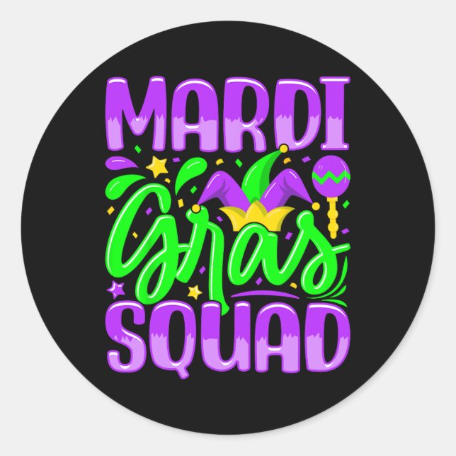 Sticker Rond Équipe Mardi Gras 1 (Devant)