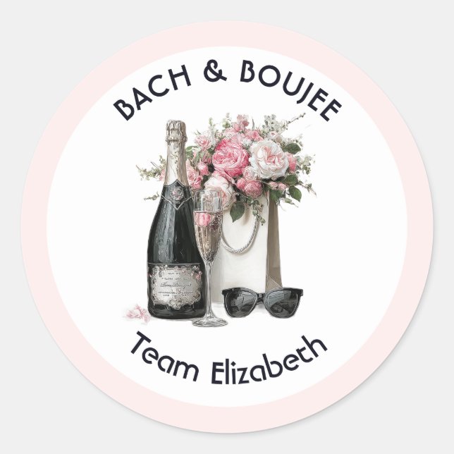 Sticker Rond Équipe Mariée Bach & Boujee Chic Enterrement de Vi (Devant)