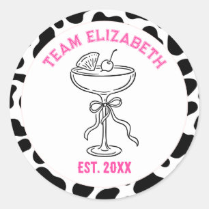 Sticker Rond Équipe Mariée Impression Vache Nash Bash Enterreme