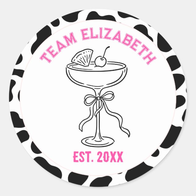 Sticker Rond Équipe Mariée Impression Vache Nash Bash Enterreme (Devant)