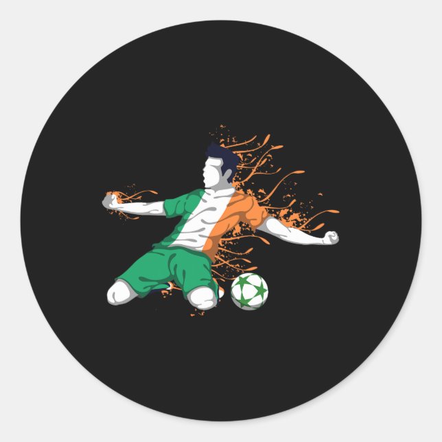 Sticker Rond Équipe nationale de football d'Irlande - Drapeau i (Devant)