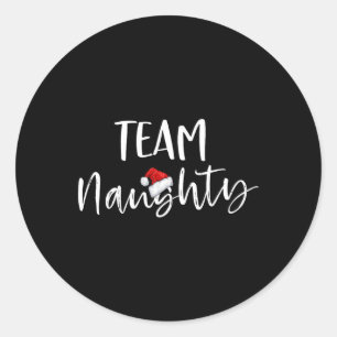 Sticker Rond Équipe Naughty Funny Noël Famille de jumelage Paja
