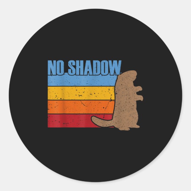 Sticker Rond Équipe No Shadow Groundhog - Groundhog Rétro Vinta (Devant)