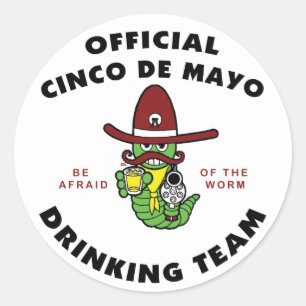 Sticker Rond Équipe officielle de boisson Cinco de Mayo