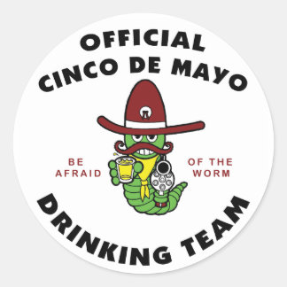 Sticker Rond Équipe officielle de boisson Cinco de Mayo