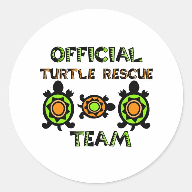 Sticker Rond Équipe officielle de Secourt de tortue 1 (Devant)