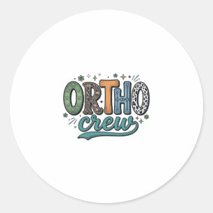 Sticker Rond Équipe Ortho Vintage Équipe Dentaire Vector Design