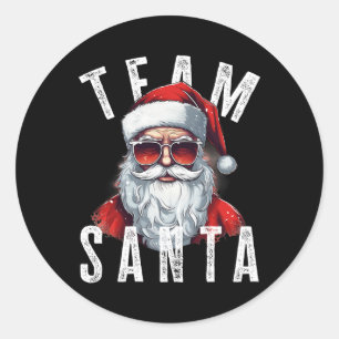 Sticker Rond Équipe Père Noël Noël Funny Noël Noël Noël Père No