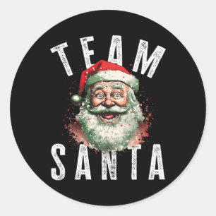 Sticker Rond Équipe Père Noël Noël Funny Noël Noël Père Noël