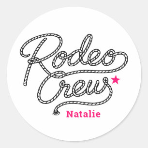 Sticker Rond Équipe Pink Rodeo pour l'enterrement de vie de jeu