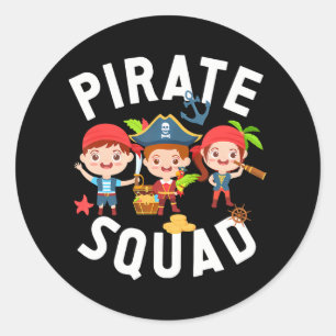 Sticker Rond Équipe Pirate Pirate Cute
