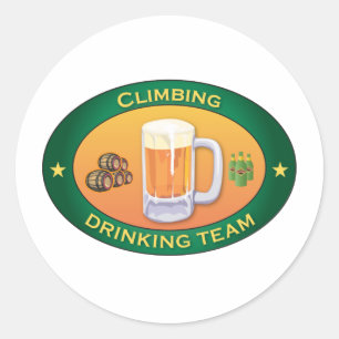 Sticker Rond Équipe potable s'élevante