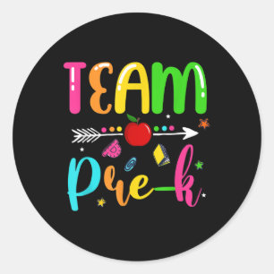 Sticker Rond Équipe Pré-k Pré-maternelle Étudiante de la matern