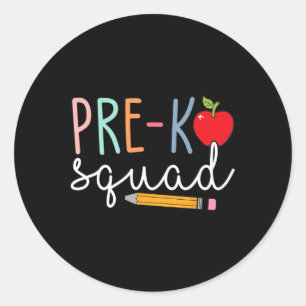 Sticker Rond Équipe pré-maternelle Retour à l'école pré-materne