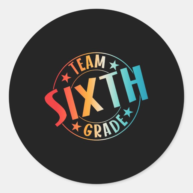 Sticker Rond Équipe Professeur de sixième année Élève Ck À l'éc (Devant)