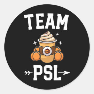 Sticker Rond Équipe PSL Citrouille mignon épice latte Lover Aut