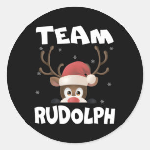 Sticker Rond Équipe Rudolph Reindeer Deer