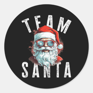 Sticker Rond Équipe Santa Noël Drôle Xmas Père Noël 1