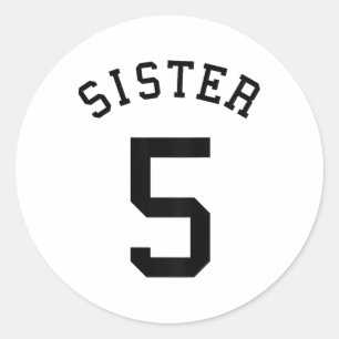 Sticker Rond Équipe sœur uniforme # 5 Handbyll Sis Football Vol