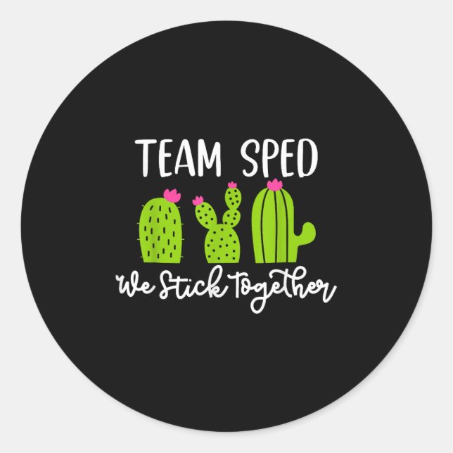 Sticker Rond Équipe Sped Nous Collons Ensemble Professeur Ensei (Devant)