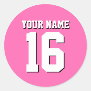Sticker Rond Équipe sportive Hot Pink Jersey