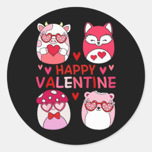 Sticker Rond Équipe Squish Cadeaux de Saint-Valentin pour enfan