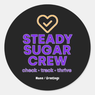 Sticker Rond Équipe Steady Sugar pour le Bien-être et l'Équilib