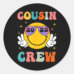 Sticker Rond Équipe super de Cousin 2025 Plage de vacances d'ét