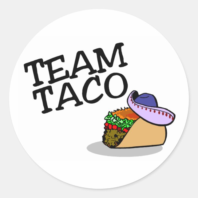 Sticker Rond Équipe Taco Taco (Devant)