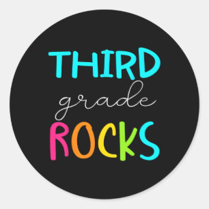 Sticker Rond Équipe Troisième Année Fait des Rochers Enseignant