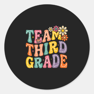 Sticker Rond Équipe troisième année groovy 3e année rentrée sco