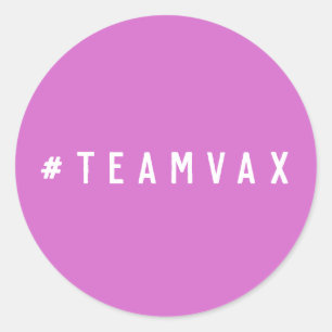 Sticker Rond Équipe Vax   Hashtag Pink Pro Vaccine
