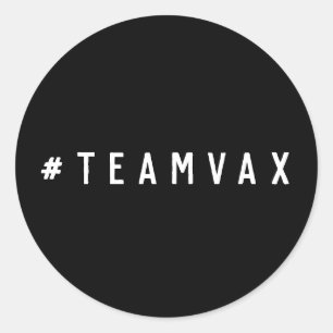 Sticker Rond Équipe Vax Vaccination Pro Vaccine Black Covid-1