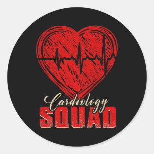 Sticker Rond Équipe vintage de cardiologie Cardiovasculaire