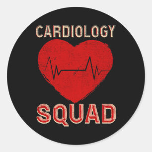 Sticker Rond Équipe vintage de cardiologie Cardiovasculaire
