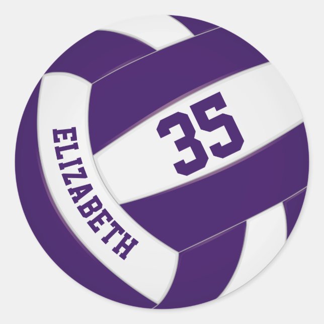 Sticker Rond équipe violette et blanche couleurs garçons filles (Devant)