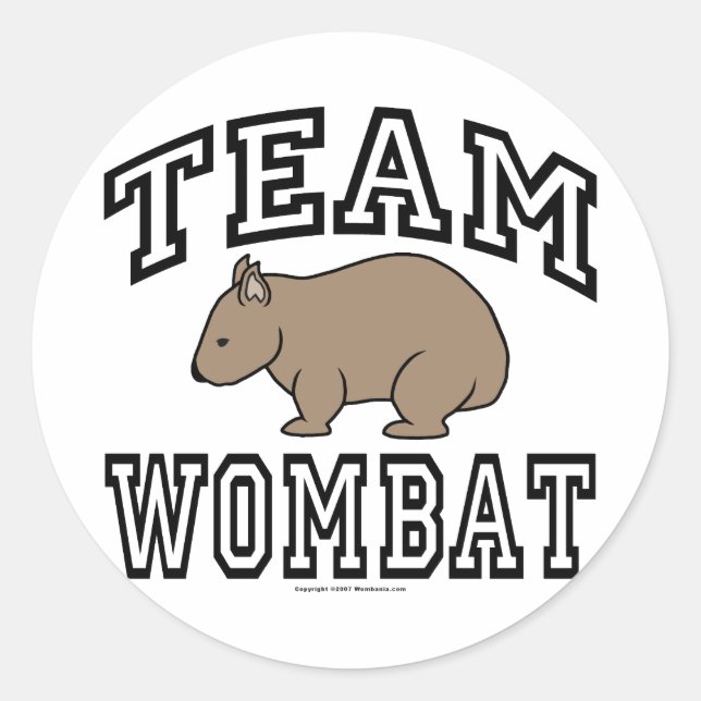 Sticker Rond Équipe Wombat (Devant)