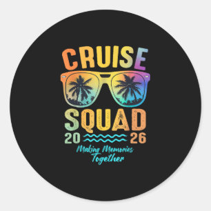 Sticker Rond Équipée de croisière 2026 Voyage de croisière en f
