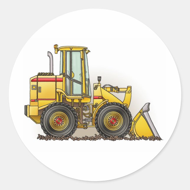 Sticker Rond Équipement de construction de pneu en caoutchouc (Devant)